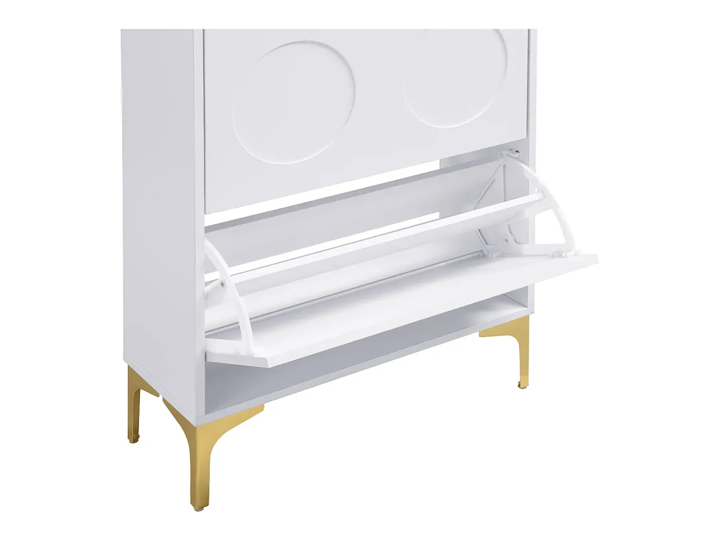 Móvel para sapatos moderno 63x24x120 cm - 3 níveis de armazenamento - Pés de metal - MDF -^ModernLuxe Clearance