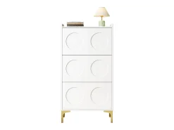 Móvel para sapatos moderno 63x24x120 cm - 3 níveis de armazenamento - Pés de metal - MDF -^ModernLuxe Clearance