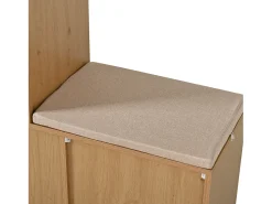 Móvel para sapatos multifuncional 142x35x110cm - con um assento acolchoado - con 3 portas de rattan e 1 gaveta - Natural^ModernLuxe Sale