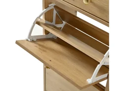Móvel para sapatos 110x26x100 cm - 4 portas basculantes, 2 gavetas e 3 prateleiras abertas - Painéis de partículas - Natural^ModernLuxe Hot
