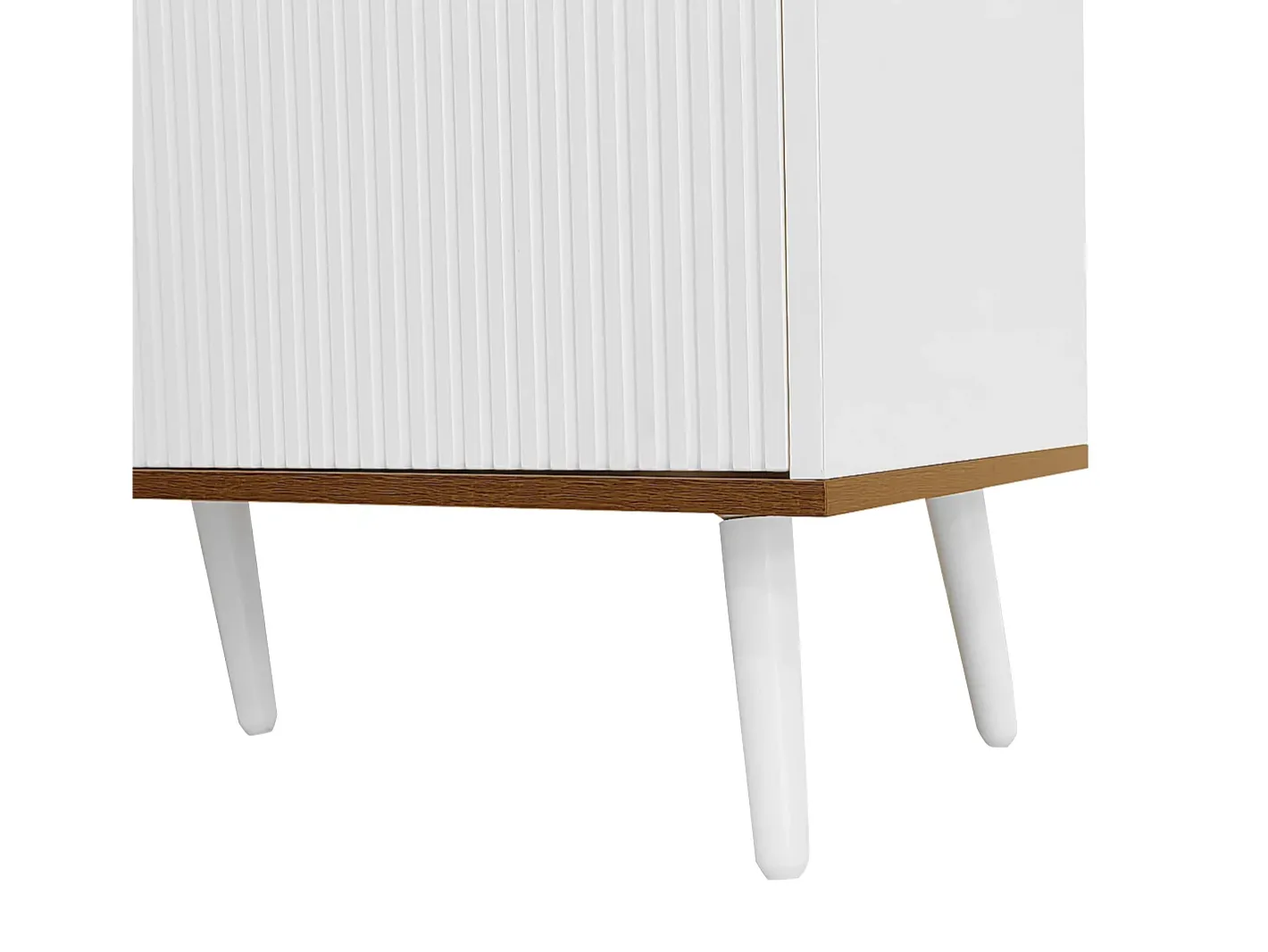 Online Móvel para TV 160×39×49,5 cm - 3 portas - Acabamento madeirado - MDF + Painel de partículas - Branco + Natural Móvel De Tv