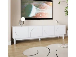 Móvel para TV 169×34×45,5 cm - 4 portas - pés em madeira maciça - painel de partículas -*ModernLuxe Best