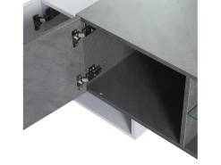 Móvel para TV - com 4 portas - com iluminação LED - para televisores 80/75/70/65/55 polegadas - branco + cinza*ModernLuxe Best