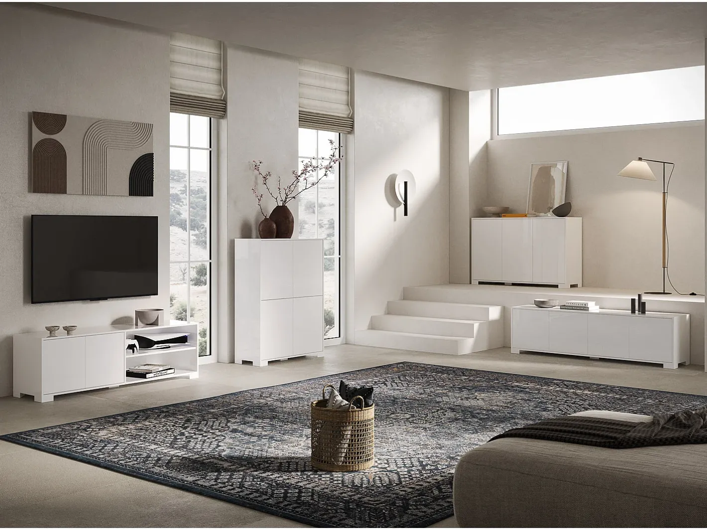 Móvel para TV 4 portas 172x40x48 cm Lumina brilhante^ITAMOBY Best