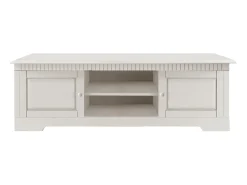 Loft24 Móvel De Tv*Móvel para TV 2 prateleiras abertas em aglomerado de betão laminado Branco