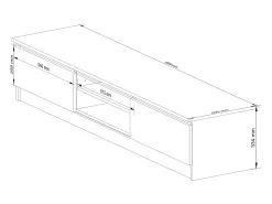 Móvel para TV Amieiro 160 cm com 2 Portas e 2 Prateleiras - Design Moderno e Elegante^Akord Outlet