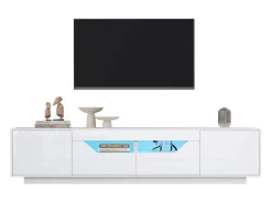 Móvel para TV brilhante 180×40×45 cm - com iluminação LED - 2 gavetas e 2 portas - Compatível com TVs de 75 polegadas -*ModernLuxe Sale