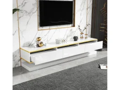 Móvel para TV brilhante 200×40×40 cm - 3 gavetas - Painel de partículas -*ModernLuxe New