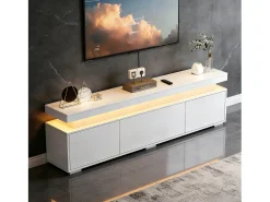 Best Móvel para TV de sala de estar - 150 x 35 x 43 cm - com 3 portas + LEDs + compartimentos de armazenamento - aglomerado - Móvel De Tv