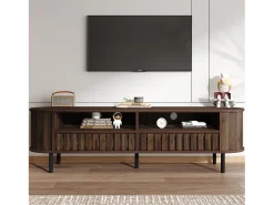 Best Móvel para TV de sala de estar - 160 x 40 x 48 cm - com 2 gavetas + prateleira - para TVs de 65 polegadas - MDF - marrom Móvel De Tv