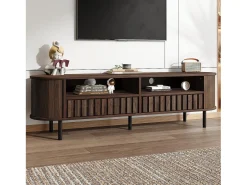 Best Móvel para TV de sala de estar - 160 x 40 x 48 cm - com 2 gavetas + prateleira - para TVs de 65 polegadas - MDF - marrom Móvel De Tv