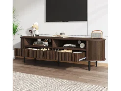 Best Móvel para TV de sala de estar - 160 x 40 x 48 cm - com 2 gavetas + prateleira - para TVs de 65 polegadas - MDF - marrom Móvel De Tv