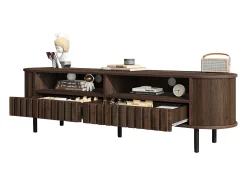 Best Móvel para TV de sala de estar - 160 x 40 x 48 cm - com 2 gavetas + prateleira - para TVs de 65 polegadas - MDF - marrom Móvel De Tv