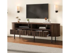 Best Móvel para TV de sala de estar - 160 x 40 x 48 cm - com 2 gavetas + prateleira - para TVs de 65 polegadas - MDF - marrom Móvel De Tv