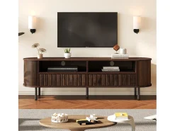 Best Móvel para TV de sala de estar - 160 x 40 x 48 cm - com 2 gavetas + prateleira - para TVs de 65 polegadas - MDF - marrom Móvel De Tv