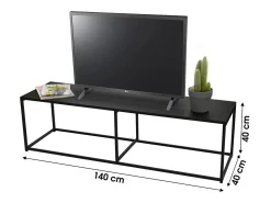 Sale Móvel para TV estilo clássico na cor preta - dimensões 140x40xH40cm Móvel De Tv