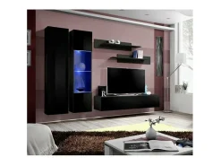 Price Factory Móvel De Tv*Móvel para TV FLY A5 design, cor brilhante + LED. Móvel suspenso moderno e na moda para a sua sala de estar. Preto