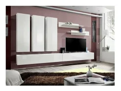 Price Factory Móvel De Tv*Móvel para TV FLY E1 design, cor branca brilhante. Móvel suspenso moderno e na moda para a sua sala de estar. Branco