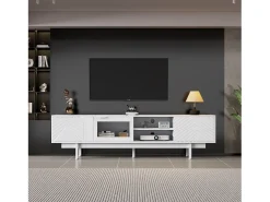 Móvel para TV moderno 200×40×50,5 cm - com 2 portas e 2 gavetas - para televisores até 80 polegadas -^ModernLuxe
