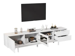 Móvel para TV moderno 200×40×50,5 cm - com 2 portas e 2 gavetas - para televisores até 80 polegadas -^ModernLuxe