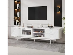 Móvel para TV moderno 200×40×50,5 cm - com 2 portas e 2 gavetas - para televisores até 80 polegadas -^ModernLuxe