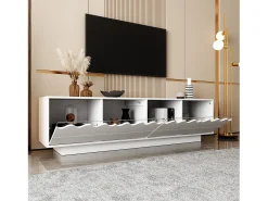 Móvel para TV moderno 170x40x45cm - com 4 portas - design ondulado - MDF + painéis de partículas -^ModernLuxe