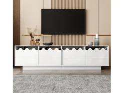 Móvel para TV moderno 170x40x45cm - com 4 portas - design ondulado - MDF + painéis de partículas -^ModernLuxe