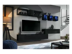 Price Factory Móvel De Tv*Móvel para TV suspenso 120cm na cor preta, coleção SWITCH. Acabamentos brilhantes. Preto