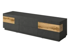 Clearance Móvel para TV XL 200cm coleção KILES. Cor cinza antracite e carvalho. Estilo design. Móvel De Tv