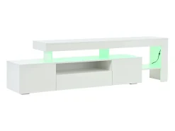 Móvel para TV 192x37x53 cm - 3 portas basculantes - com LED - Armazenamento semiaberto - Acabamento brilhante -*ModernLuxe