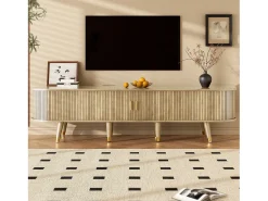 Hot Móvel para TV 175x38x45 cm - 2 portas de correr de rattan - 2 gavetas - Natural Móvel De Tv