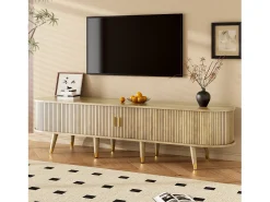 Hot Móvel para TV 175x38x45 cm - 2 portas de correr de rattan - 2 gavetas - Natural Móvel De Tv