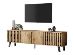 Móvel para TV 180x40x55 cm - com 4 portas - Estilo escandinavo - Natural^ModernLuxe Outlet