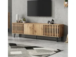 Móvel para TV 180x40x55 cm - com 4 portas - Estilo escandinavo - Natural^ModernLuxe Outlet
