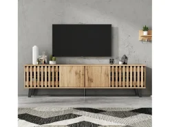 Móvel para TV 180x40x55 cm - com 4 portas - Estilo escandinavo - Natural^ModernLuxe Outlet