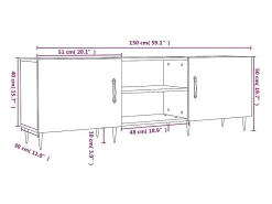 vidaxl Móvel De Tv*Móvel para TV 150x30x50 cm derivados de madeira Branco