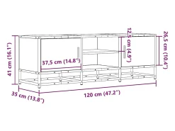 vidaxl Móvel De Tv*Móvel para TV 120x35x41 cm derivados de madeira/metal Preto
