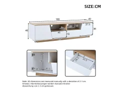 Móvel para TV 180x40x46cm - com 2 gavetas e 2 portas - com iluminação LED - acabamento brilhante - + natural^ModernLuxe