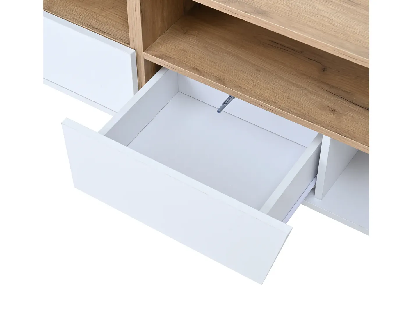 Móvel para TV 180x40x46cm - com 2 gavetas e 2 portas - com iluminação LED - acabamento brilhante - + natural^ModernLuxe