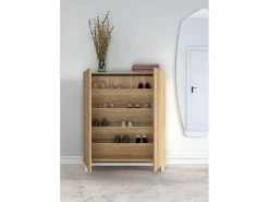 Clearance Móvel sapateira/armário - A112cm x C90cm x P27cm carvalho dourado pés - Volda Móvel De Arrumação|Sapateira