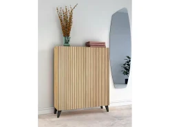 Discount Móvel sapateira/armário - A109cm x C90cm x P27cm carvalho dourado portas impression serrado pés - Narvik Móvel De Arrumação|Sapateira