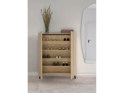 Discount Móvel sapateira/armário - A109cm x C90cm x P27cm carvalho dourado portas impression serrado pés - Narvik Móvel De Arrumação|Sapateira