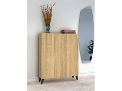 Móvel sapateira/armário - A109cm x C90cm x P27cm carvalho dourado pés - Malmo*Herdasa New