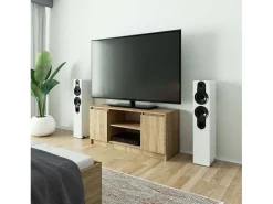 Akord Móvel De Tv*Móvel Suporte TV 120 cm Madeira Sonoma com 2 Portas e 2 Prateleiras Taupe