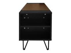 Hot Móvel TV 180 cm - uma porta basculante e 4 compartimentos abertos em ambos os lados - Preto e Natural Móvel De Tv