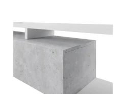 Petits-Meubles Móvel De Tv*Móvel TV 1 gaveta Ilyes branco e betão 219cm Cinzento