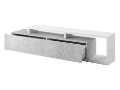 Petits-Meubles Móvel De Tv*Móvel TV 1 gaveta Ilyes branco e betão 219cm Cinzento