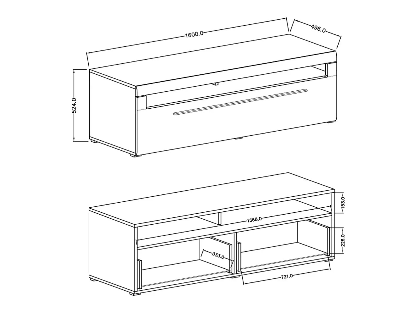 Petits-Meubles Móvel De Tv*Móvel TV 1 gaveta Louis madeira 160cm Castanho