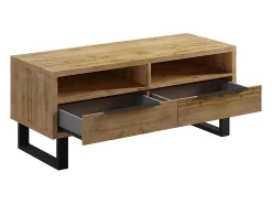 Móvel TV 2 gavetas Eden madeira e metal 124cm^Petits-Meubles Discount