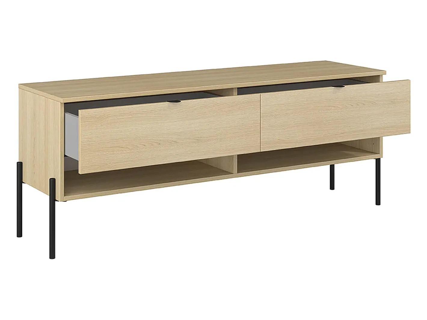 Móvel TV 2 gavetas Lucilla madeira 140cm^Petits-Meubles Outlet